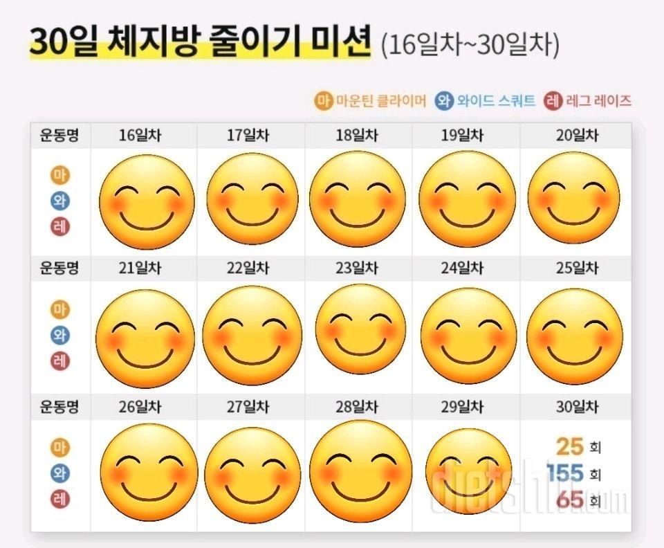 30일 체지방 줄이기29일차 성공!