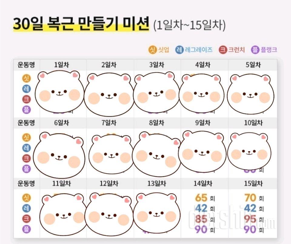 30일 복근 만들기42일차 성공!