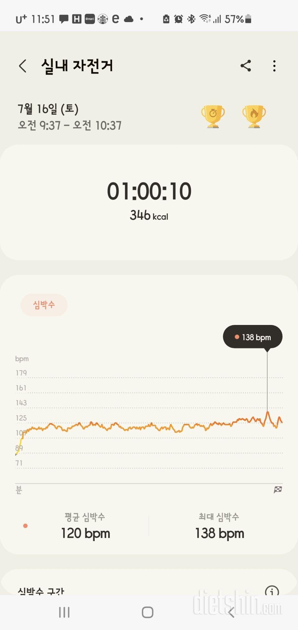 30일 유산소 운동 1일차 성공!