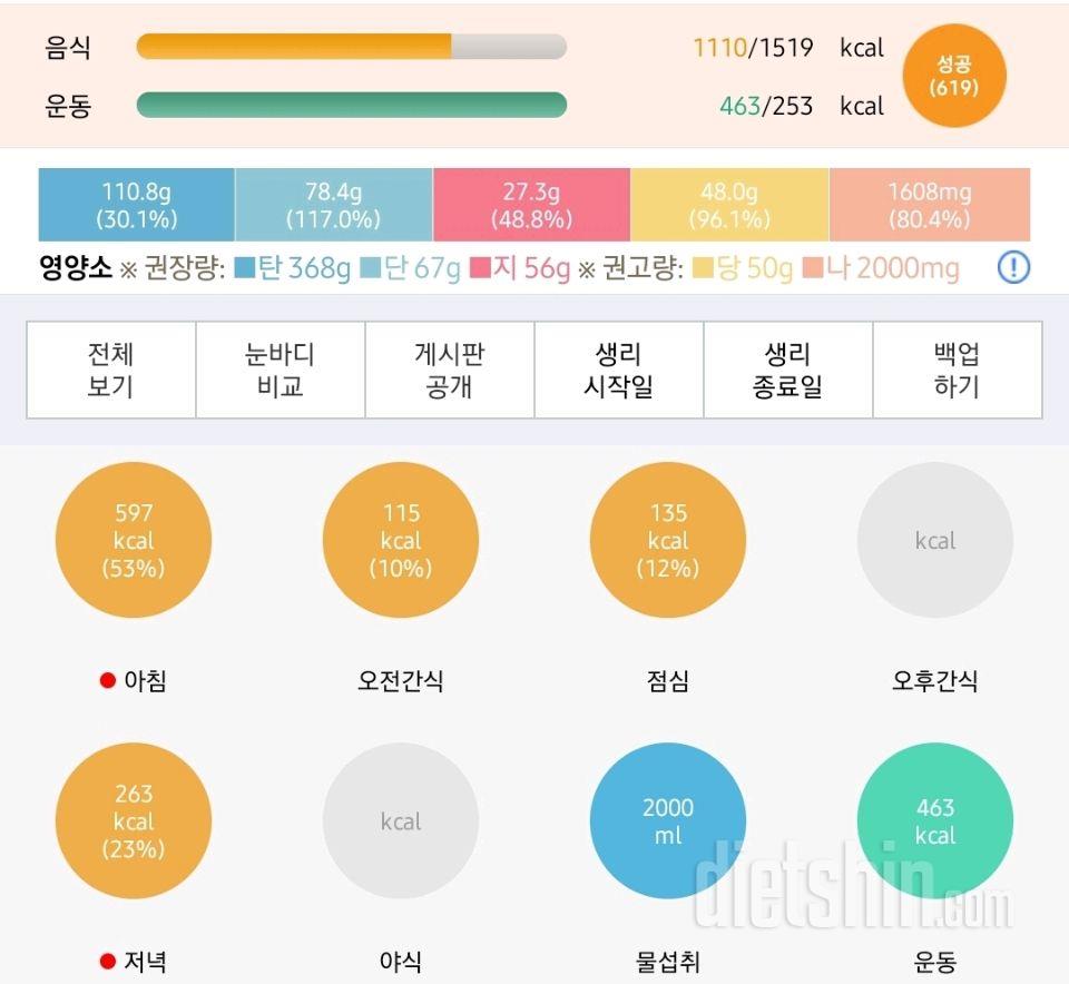 30일 1,000kcal 식단35일차 성공!