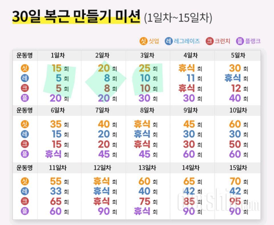 30일 복근 만들기3일차 성공!