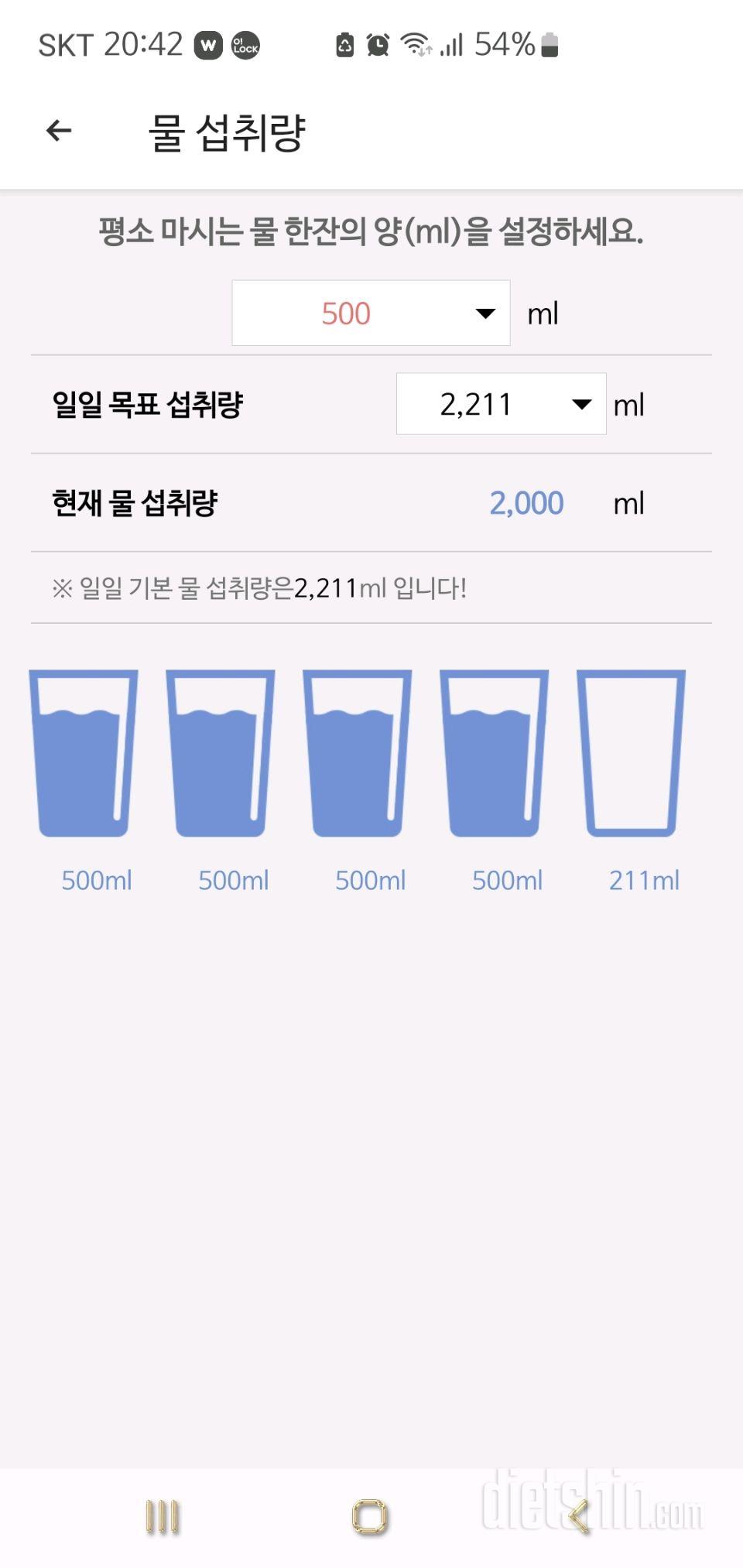 30일 하루 2L 물마시기4일차 성공!