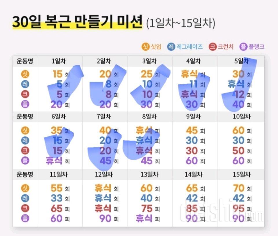 30일 복근 만들기8일차 성공!