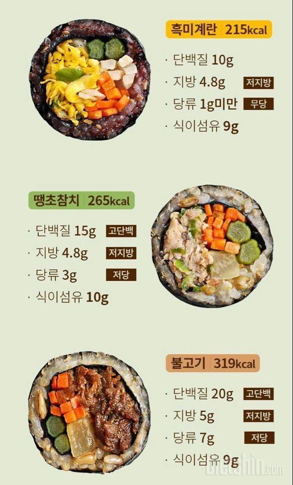 점심 식단_곤약현미김밥 흑미계란