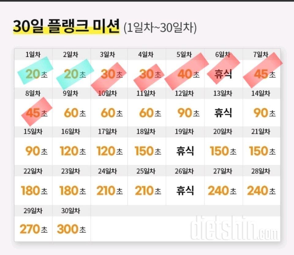 30일 플랭크 8일차 성공!