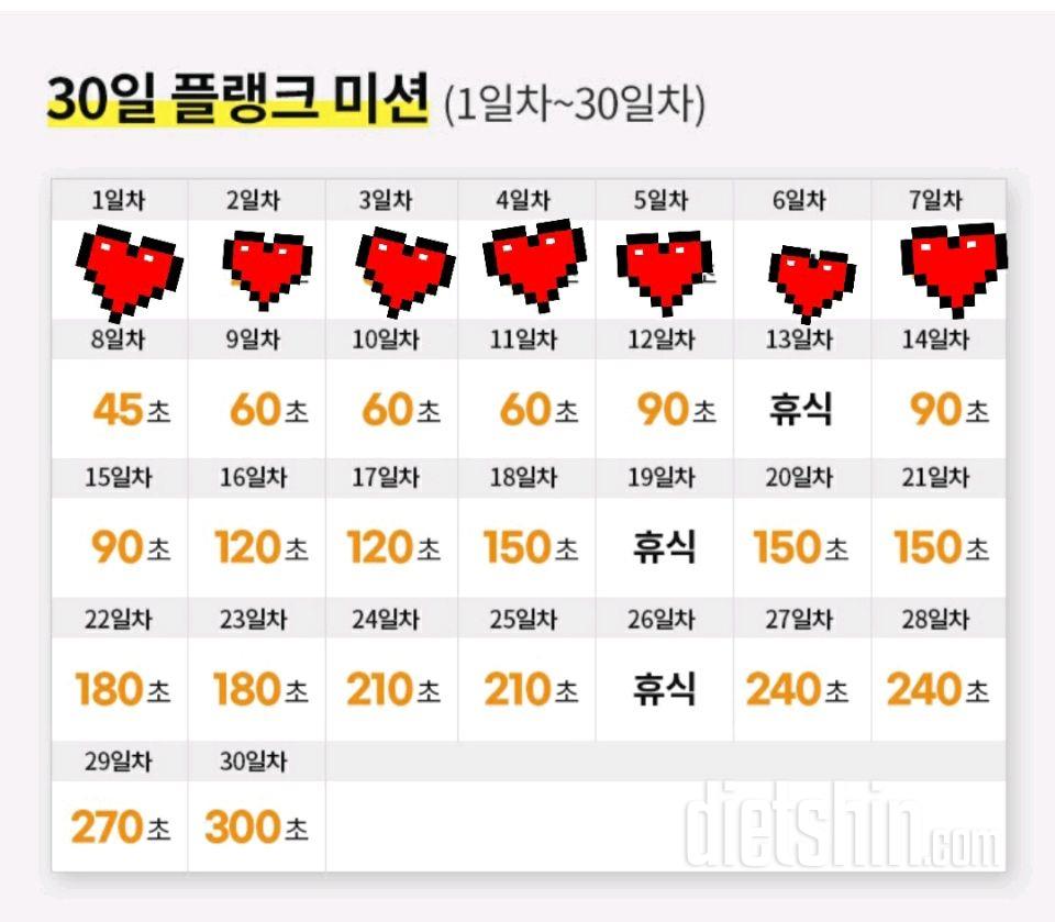 30일 플랭크7일차 성공!