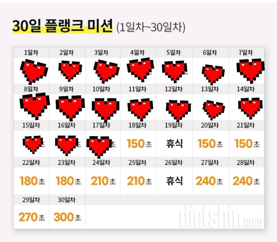 30일 플랭크17일차 성공!