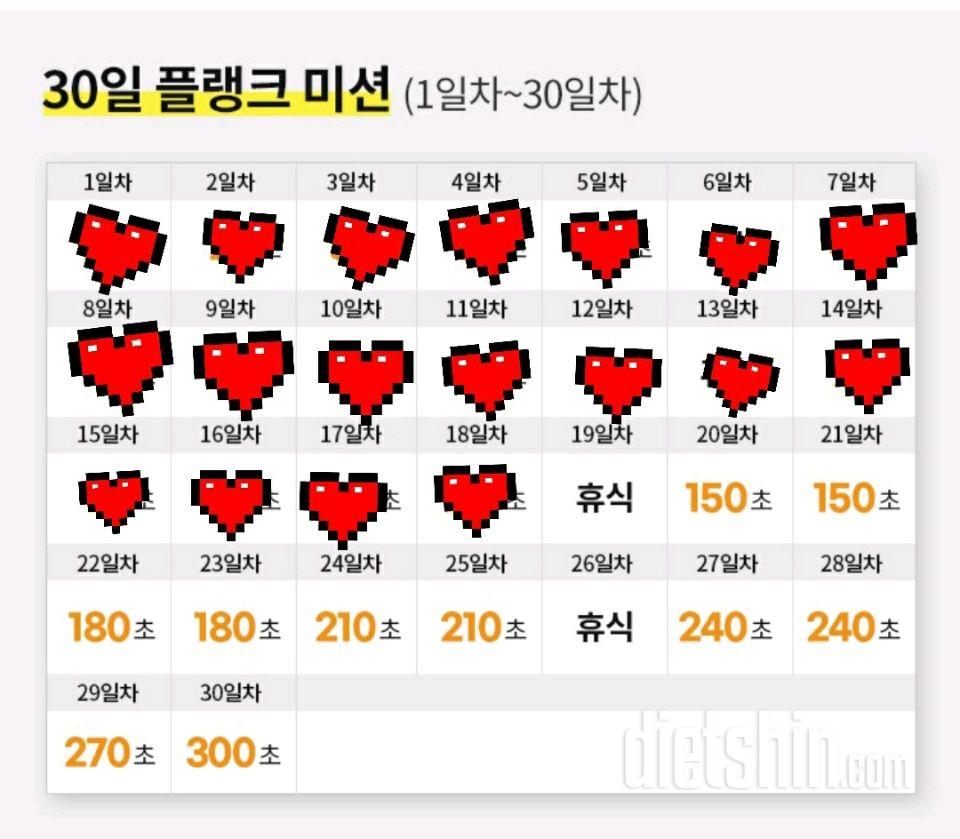 30일 플랭크18일차 성공!