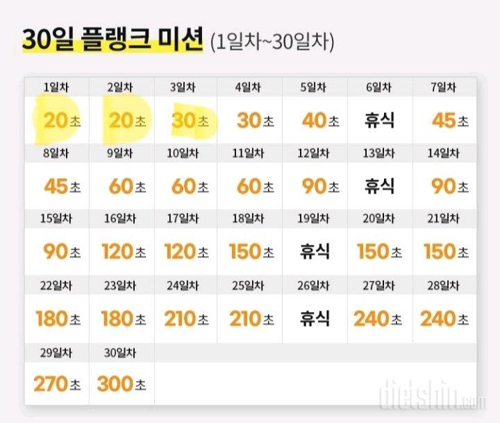 30일 플랭크3일차 성공!