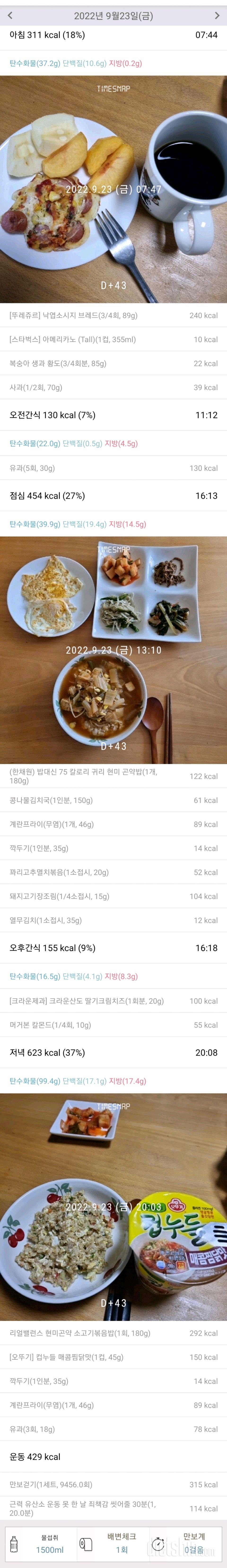 43일차 식단&운동