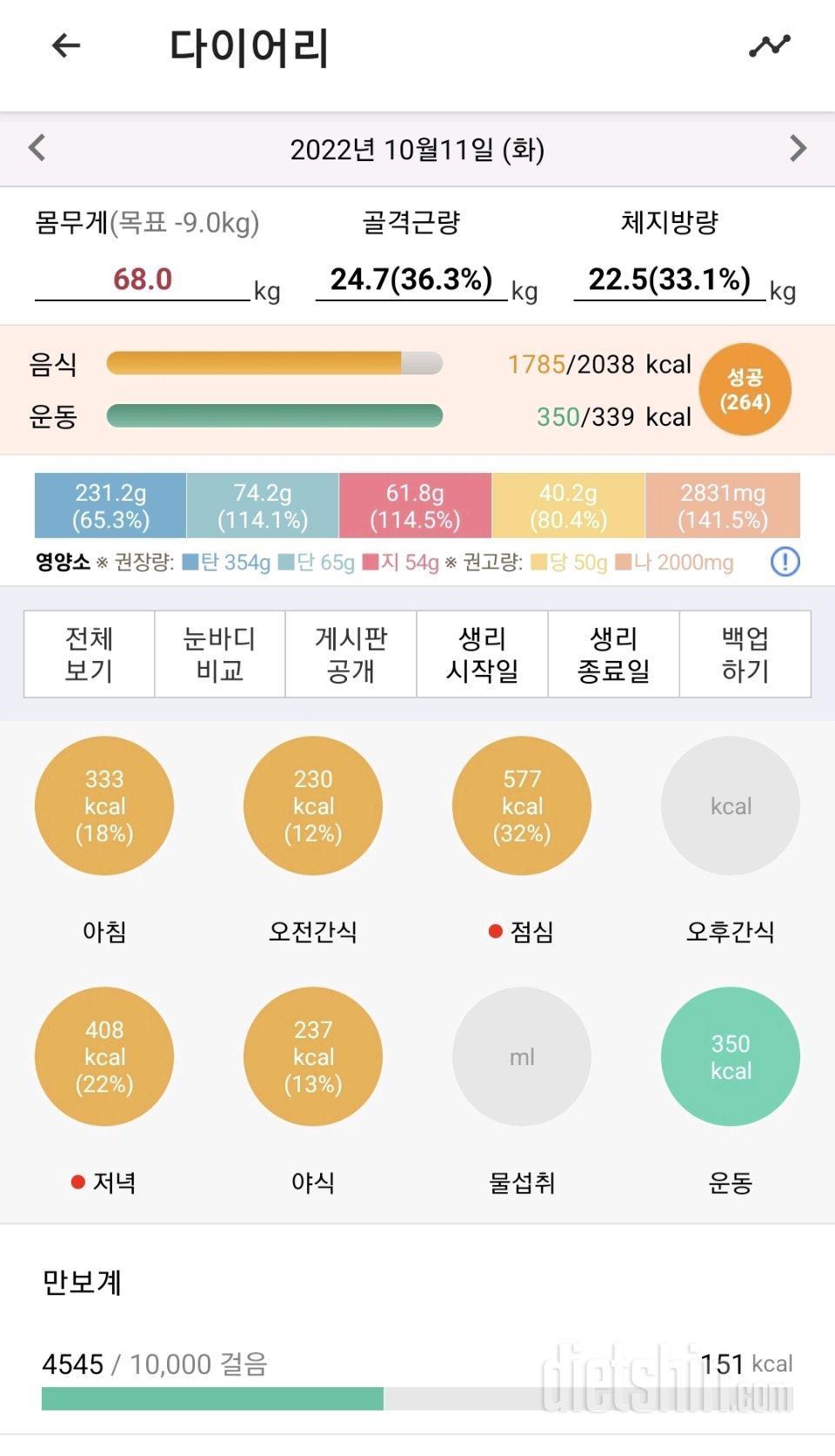 61,62일차 식단&운동