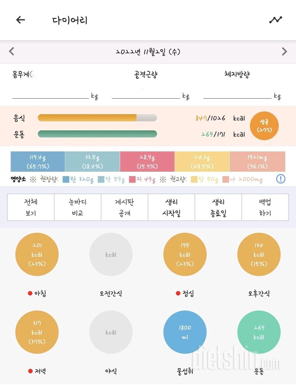 30일 1,000kcal 식단21일차 성공!