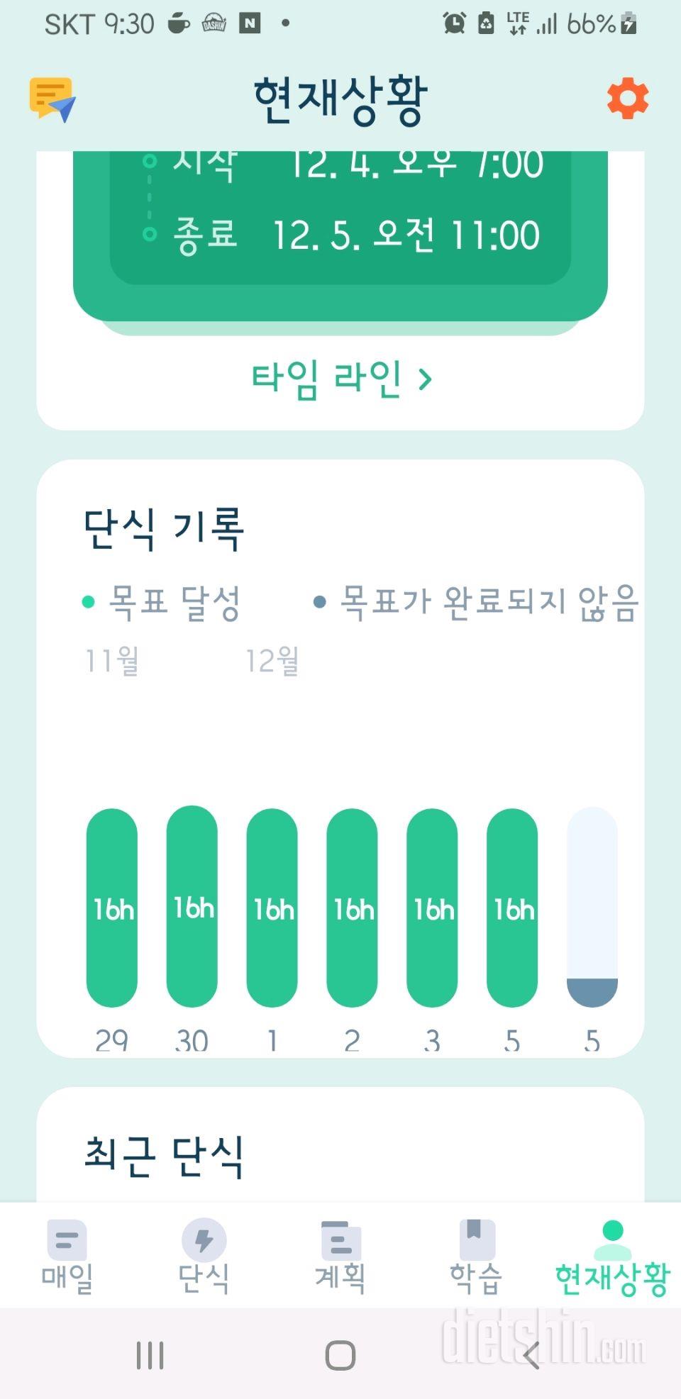 단식6일차 성공