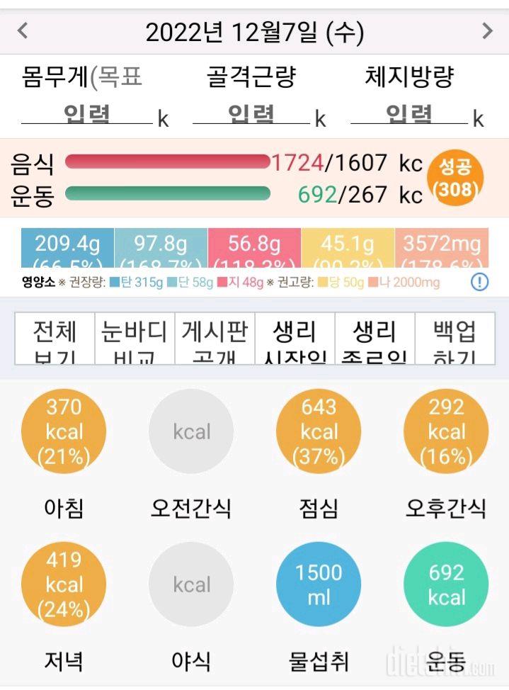 30일 밀가루 끊기2일차 성공!