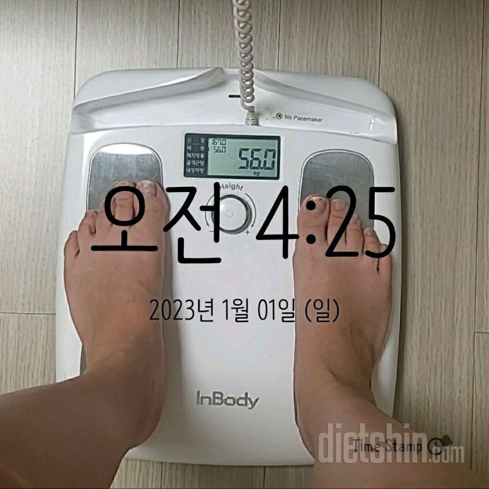 1월1일 눈바디, 체중