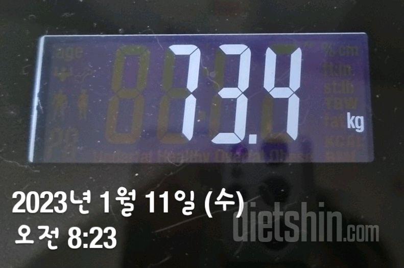 7일 아침 몸무게 재기8일차 성공!