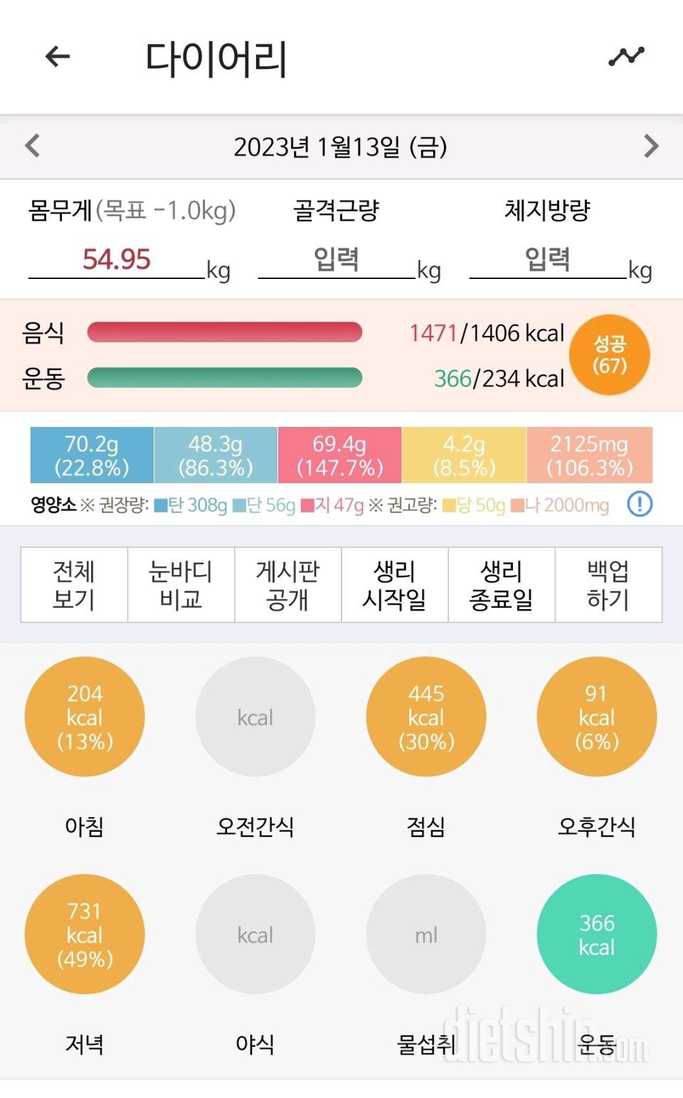 30일 야식끊기8일차 성공!