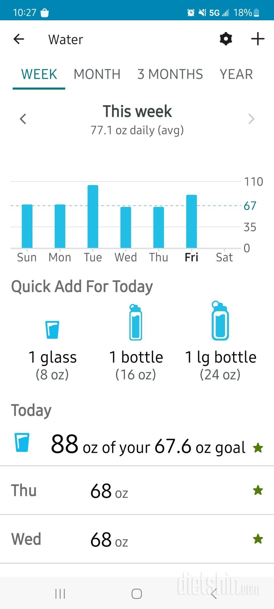 30일 하루 2L 물마시기20일차 성공!