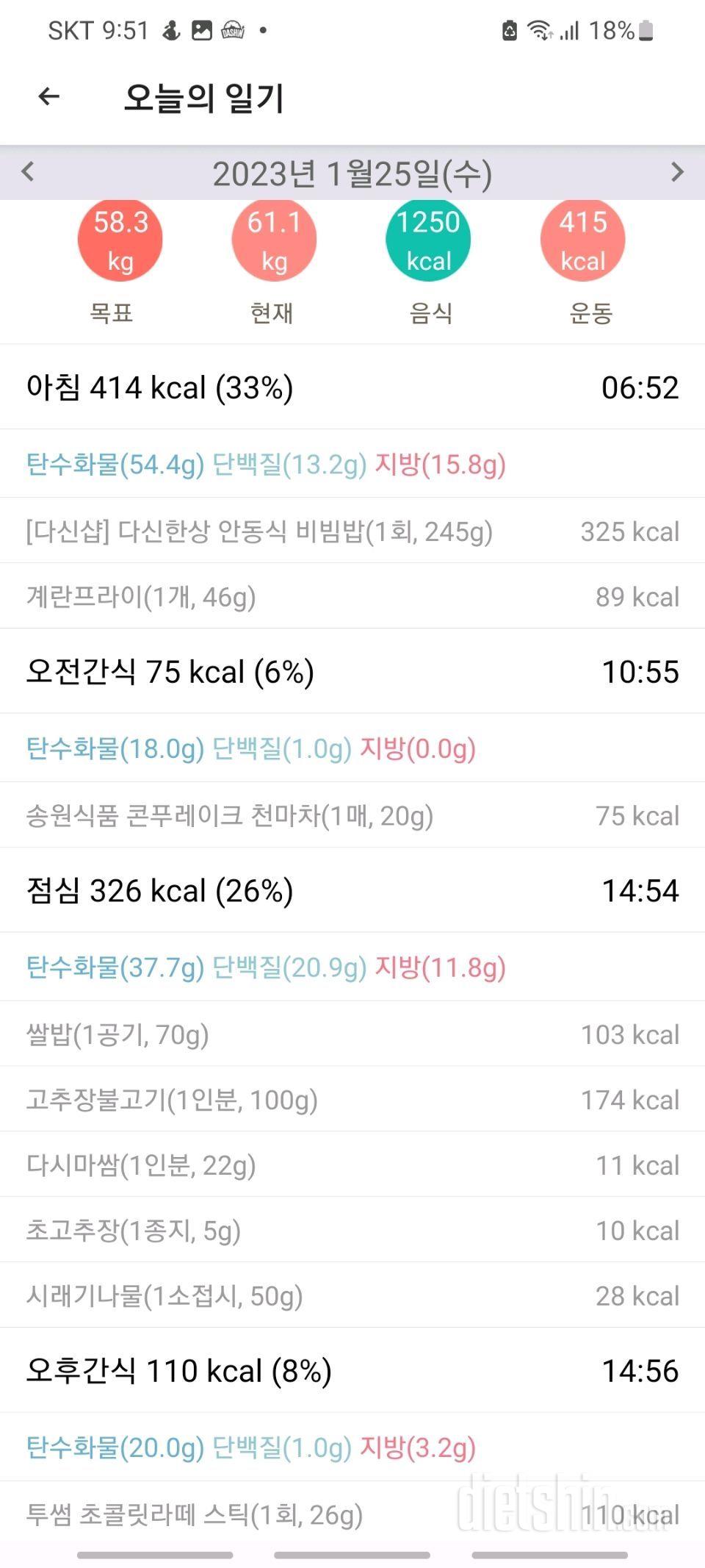 다신 17기 24일차 식단 운동