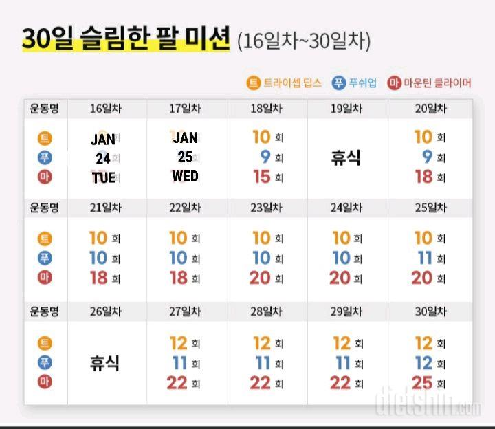 30일 슬림한 팔257일차 성공!