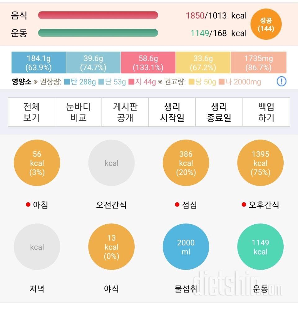 2/7화 저녁운동,식단