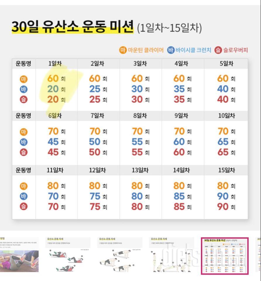 30일 유산소 운동 1일차 성공!