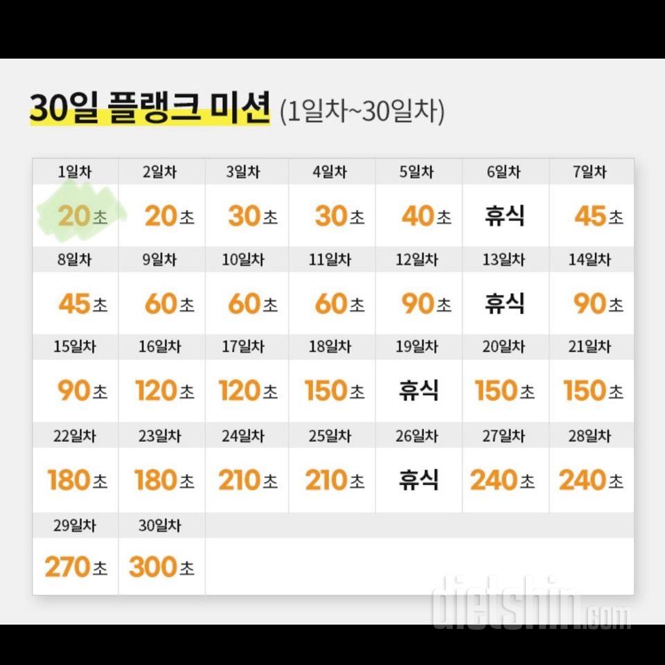 30일 플랭크 1일차 성공!