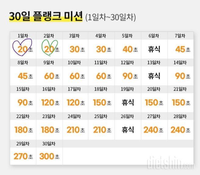 30일 플랭크2일차 성공!