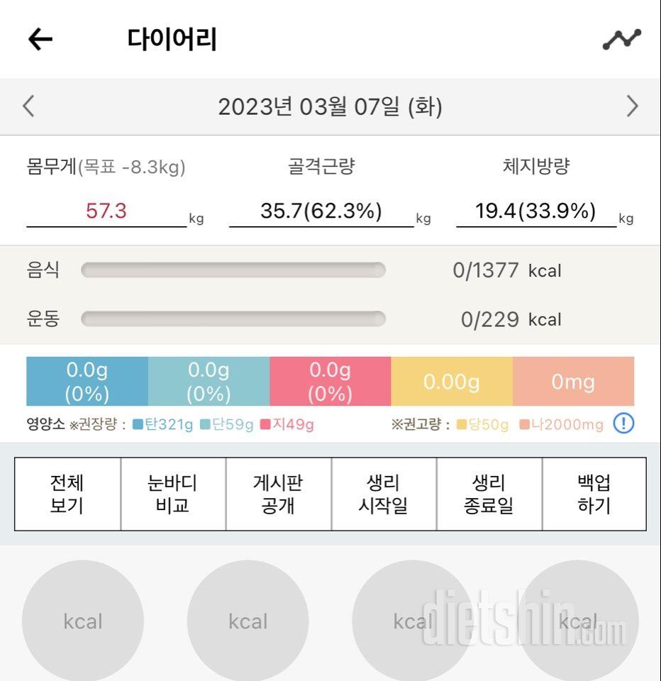 7일 아침 몸무게 재기9일차 성공!