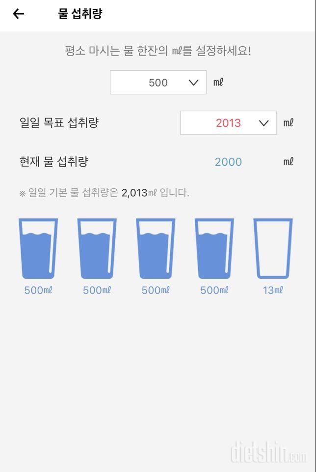 30일 하루 2L 물마시기1일차 성공!