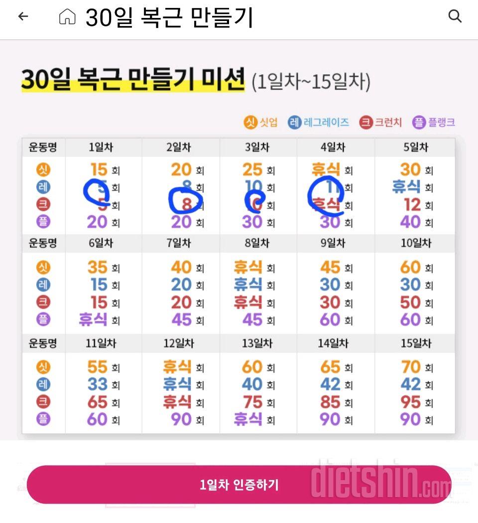 30일 복근 만들기4일차 성공!