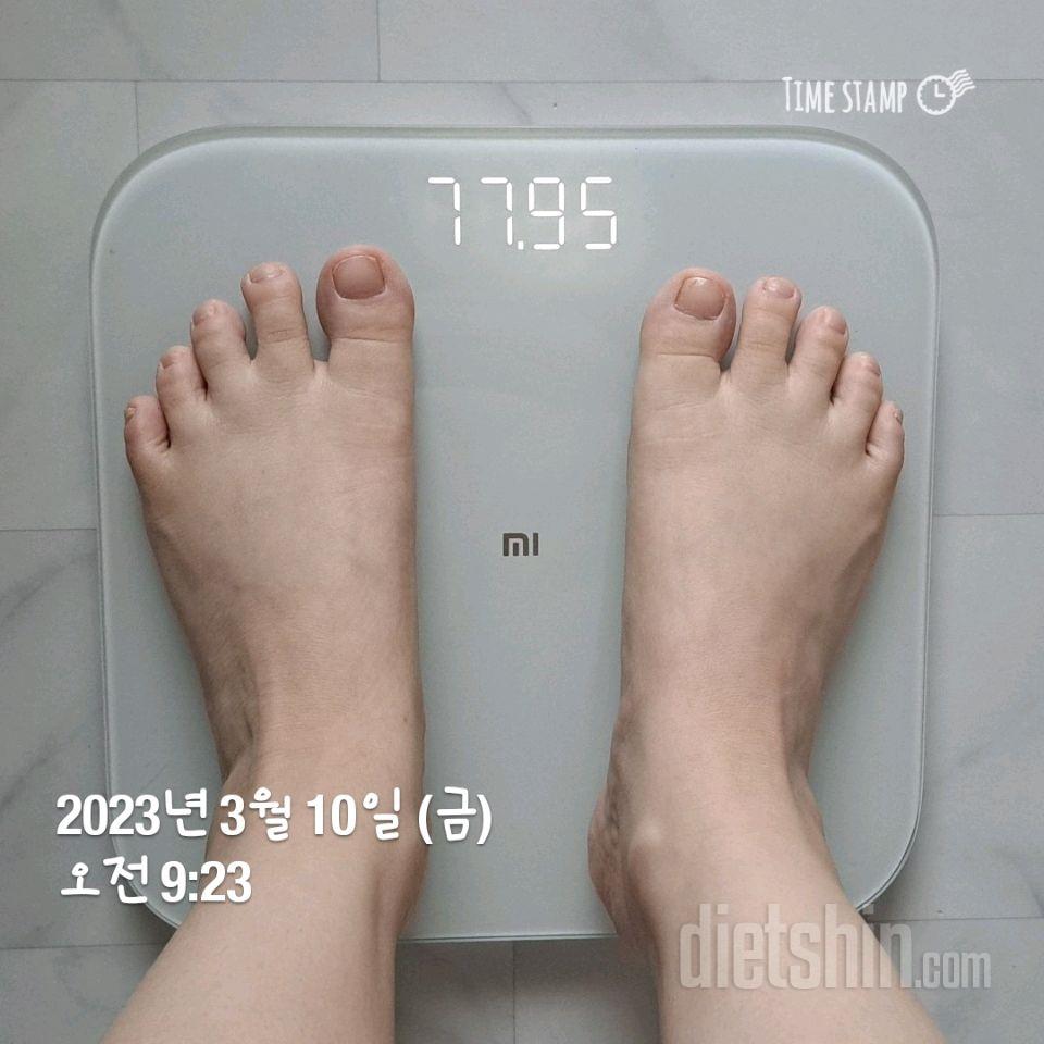 7일 아침 몸무게 재기6일차 성공!