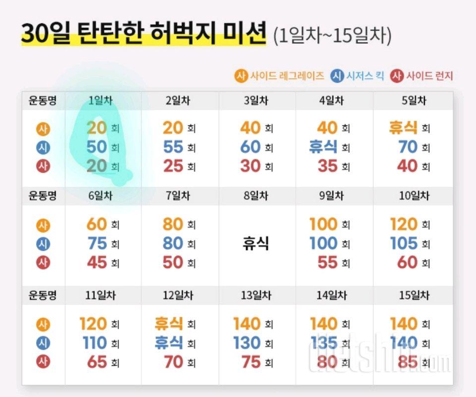 30일 탄탄한 허벅지 1일차 성공!