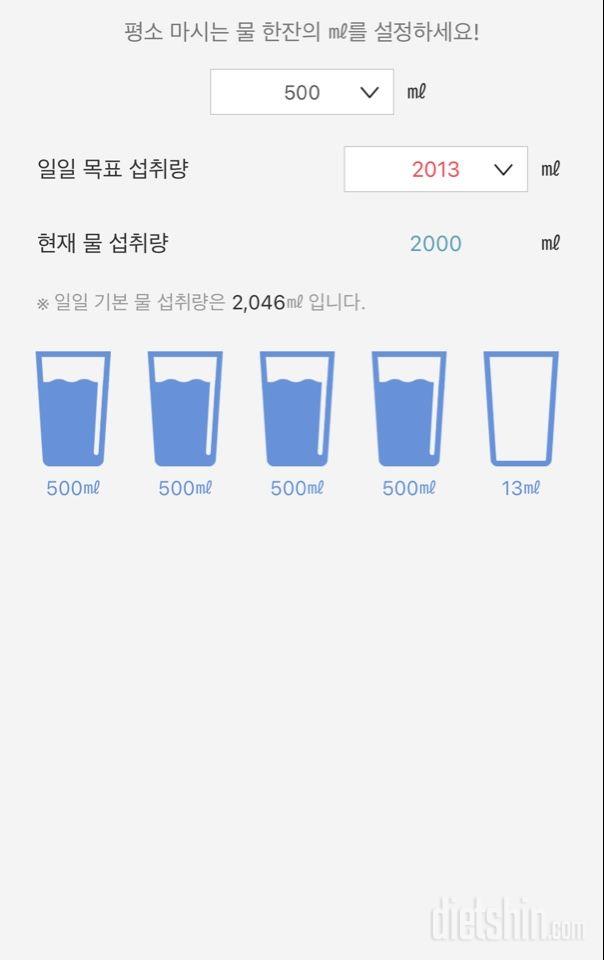 30일 하루 2L 물마시기2일차 성공!