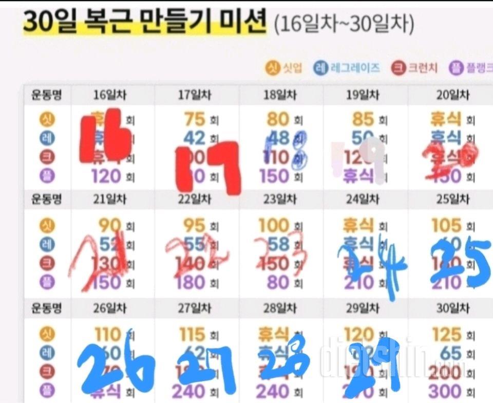 30일 복근 만들기29일차 성공!