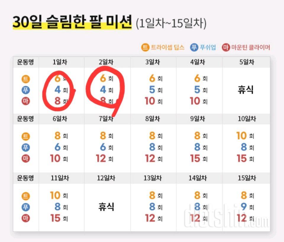 30일 슬림한 팔2일차 성공!