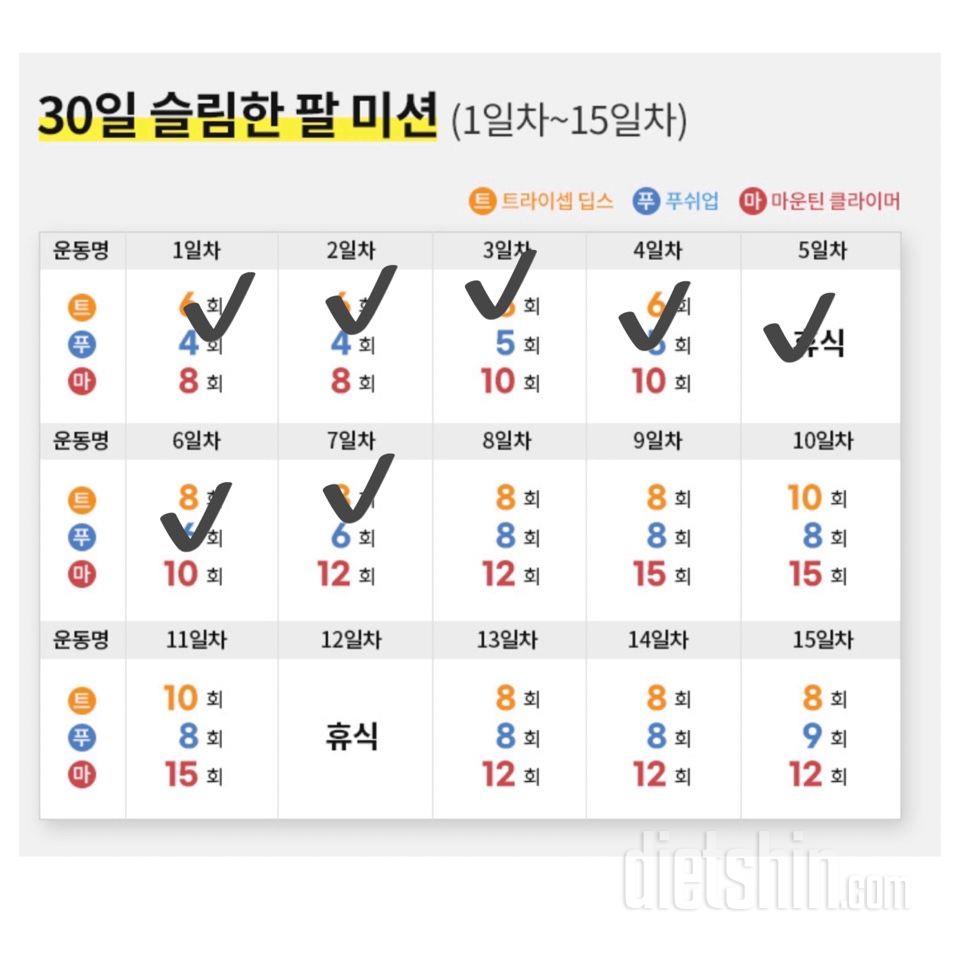 30일 슬림한 팔7일차 성공!