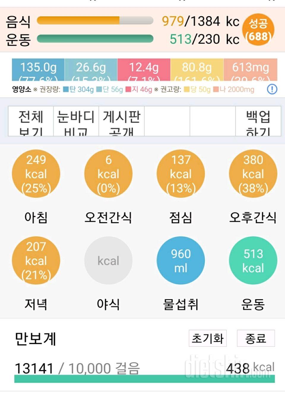 30일 1,000kcal 식단16일차 성공!