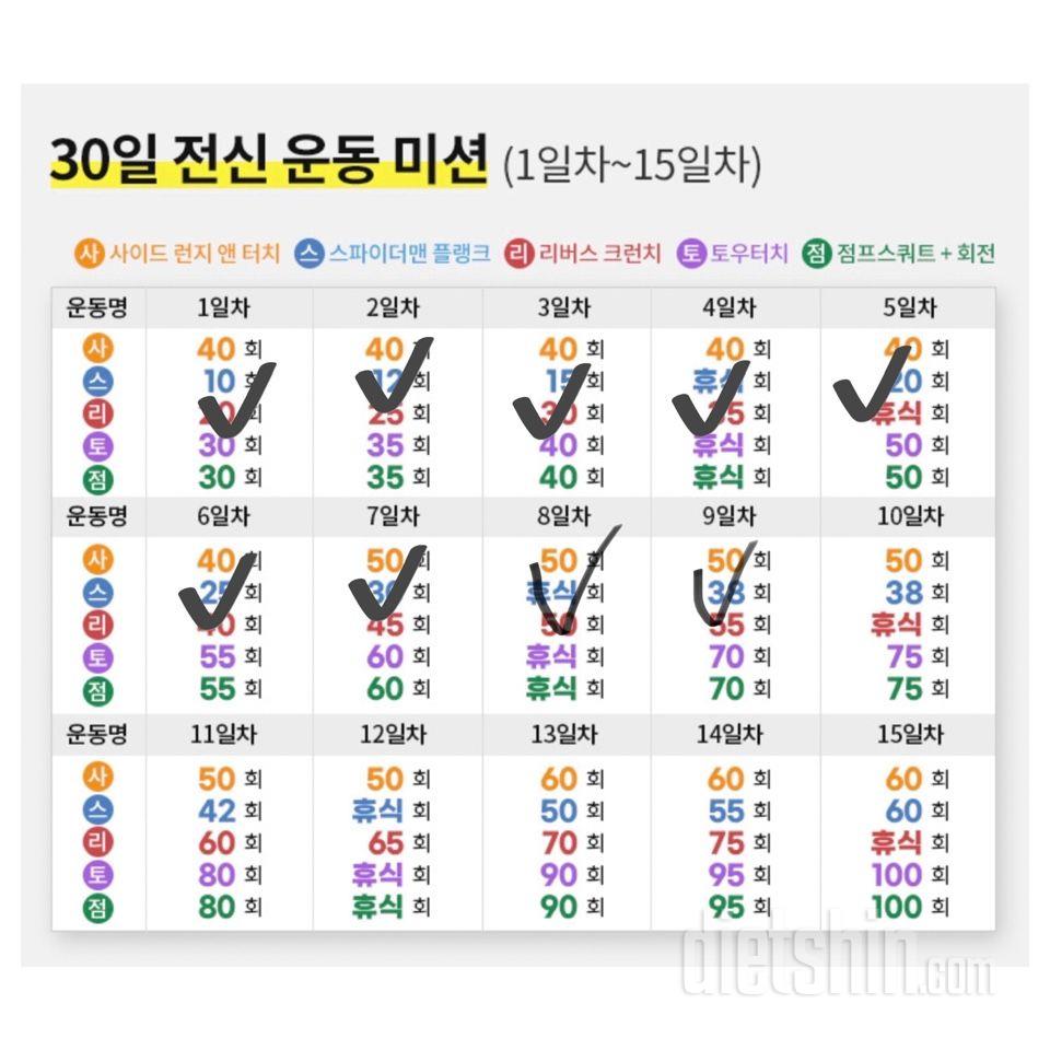 30일 전신운동9일차 성공!