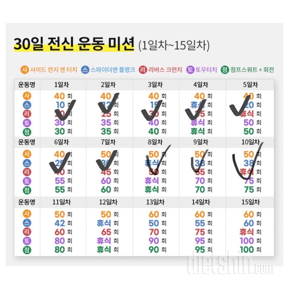 30일 전신운동10일차 성공!