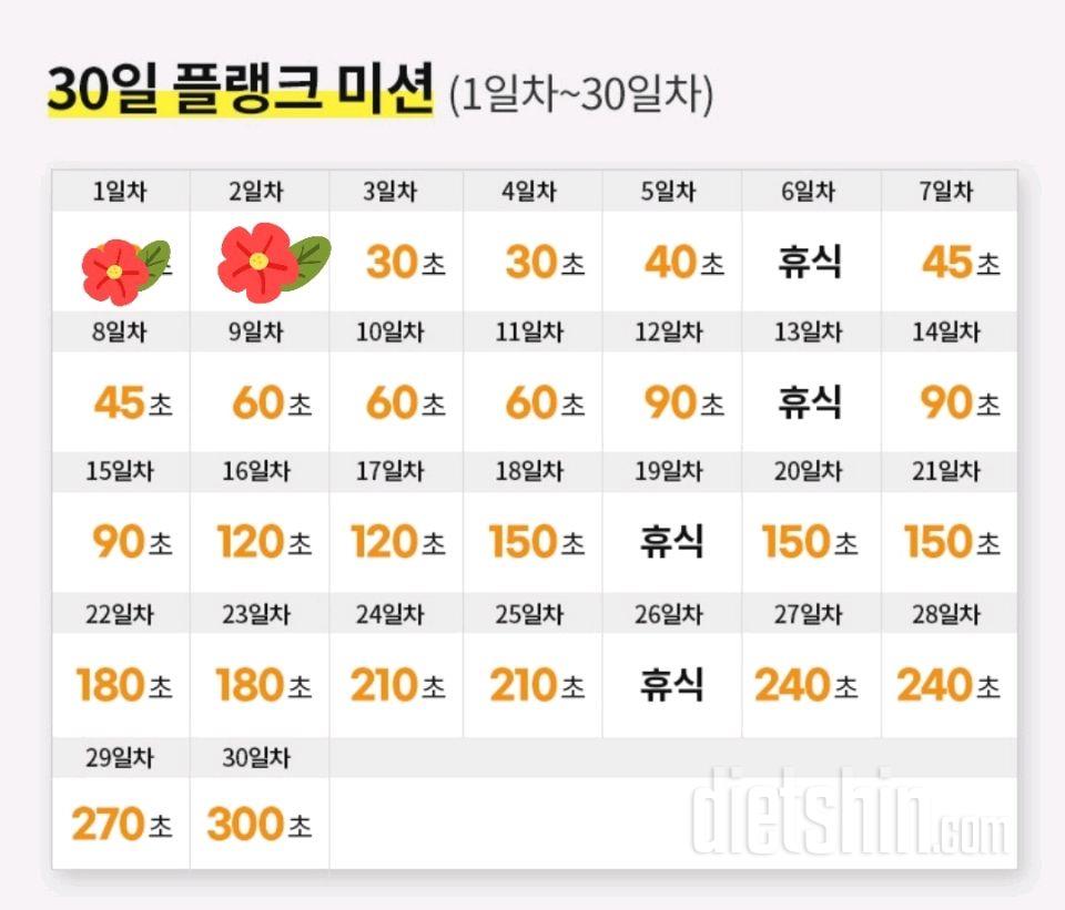 30일 플랭크2일차 성공!