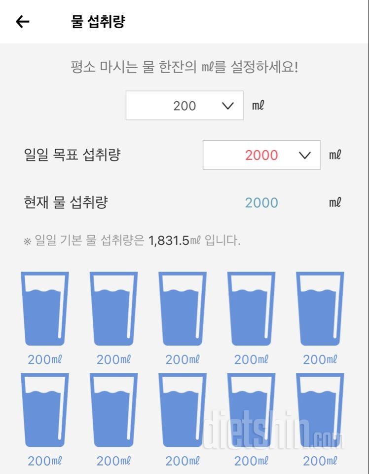 30일 하루 2L 물마시기2일차 성공!