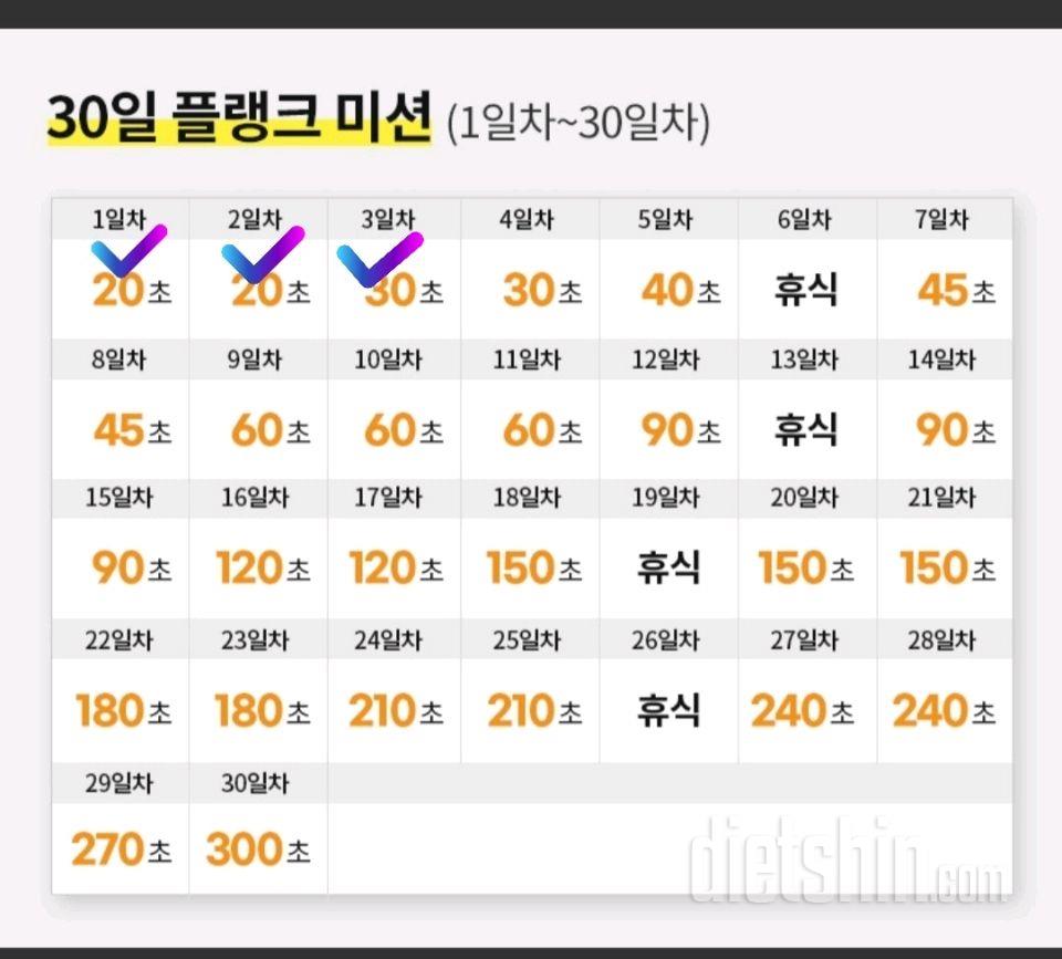 30일 플랭크3일차 성공!