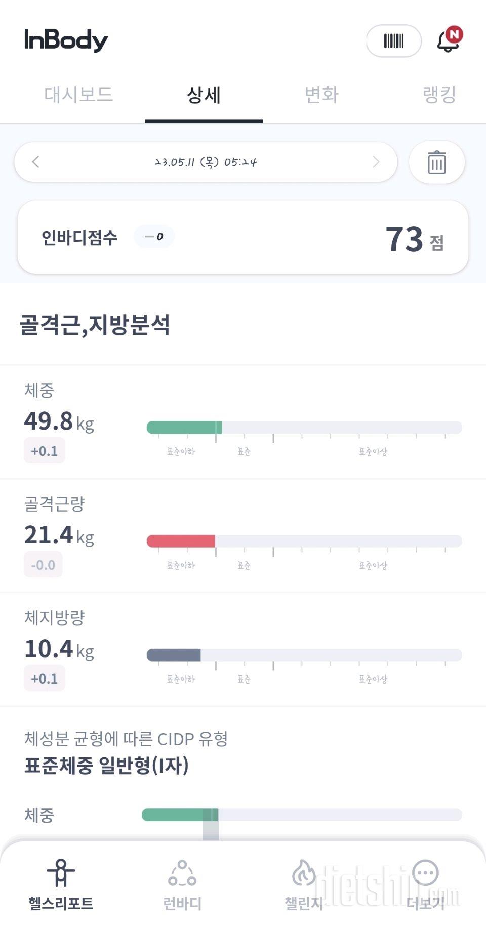 7일 아침 몸무게 재기21일차 성공!