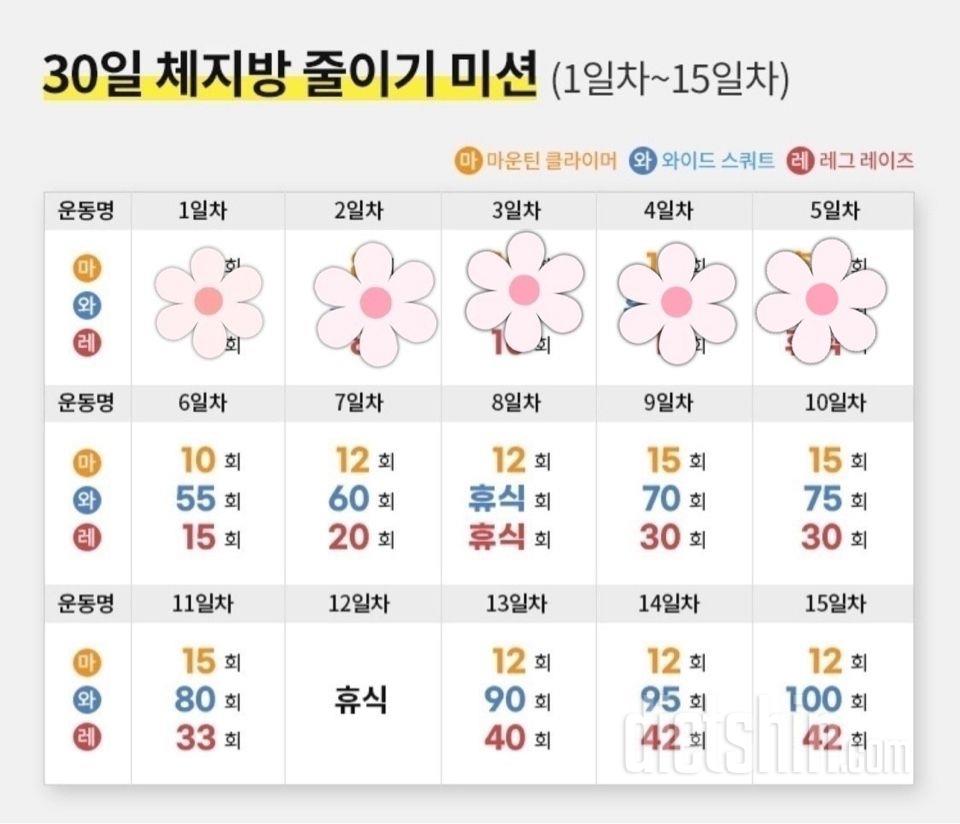 30일 체지방 줄이기5일차 성공!