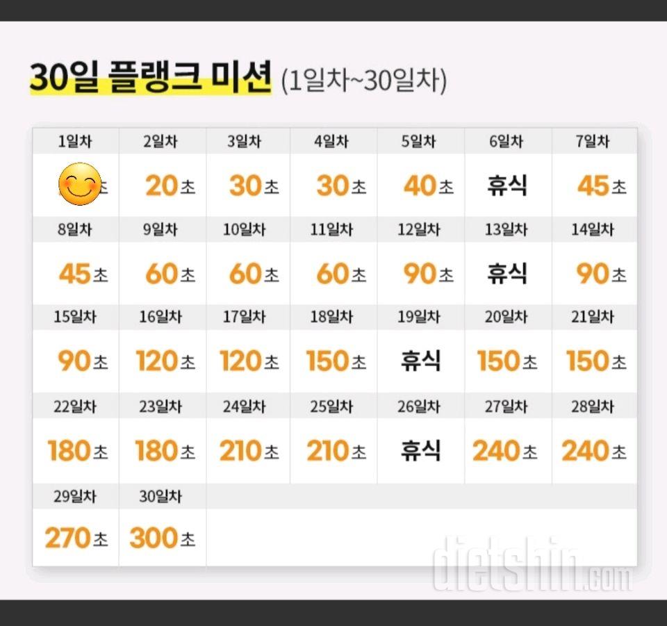 30일 플랭크 1일차 성공!