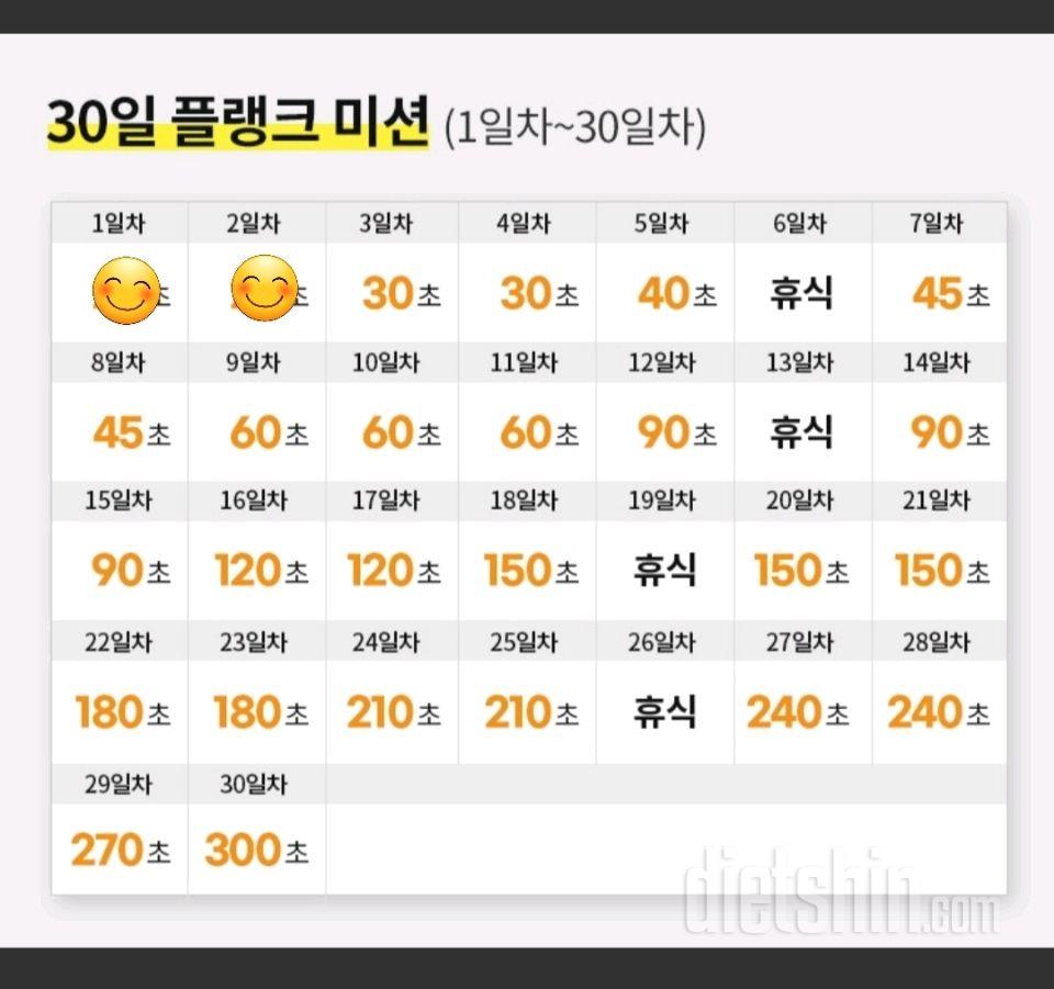 30일 플랭크2일차 성공!