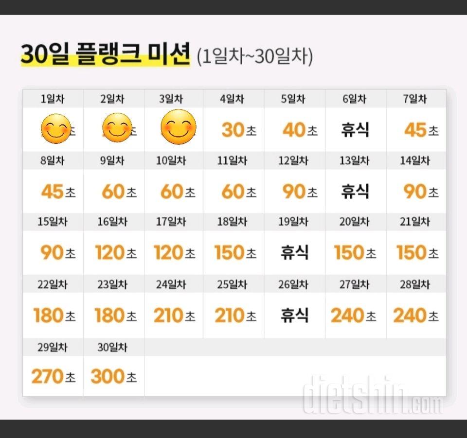 30일 플랭크3일차 성공!