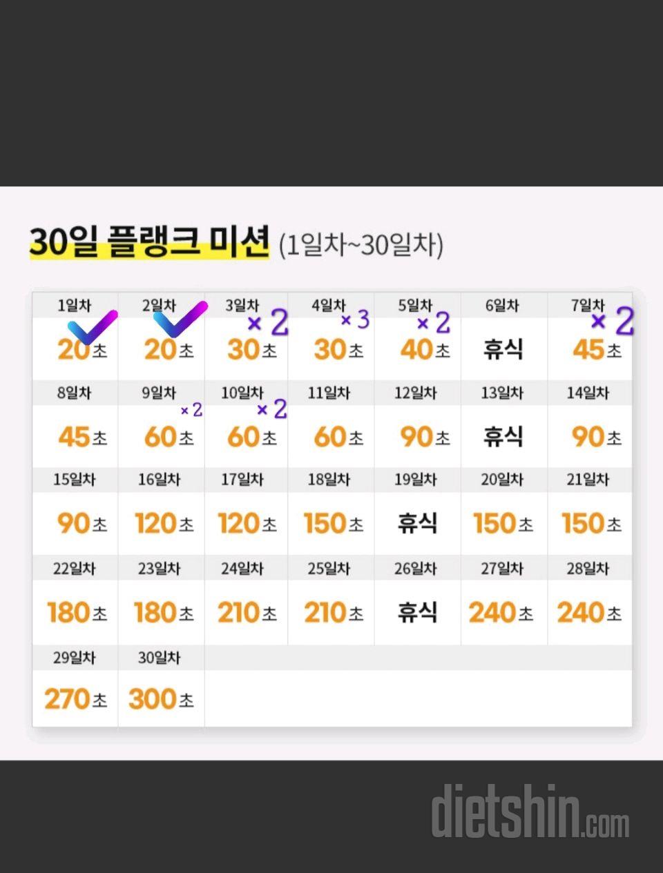 30일 플랭크10일차 성공!