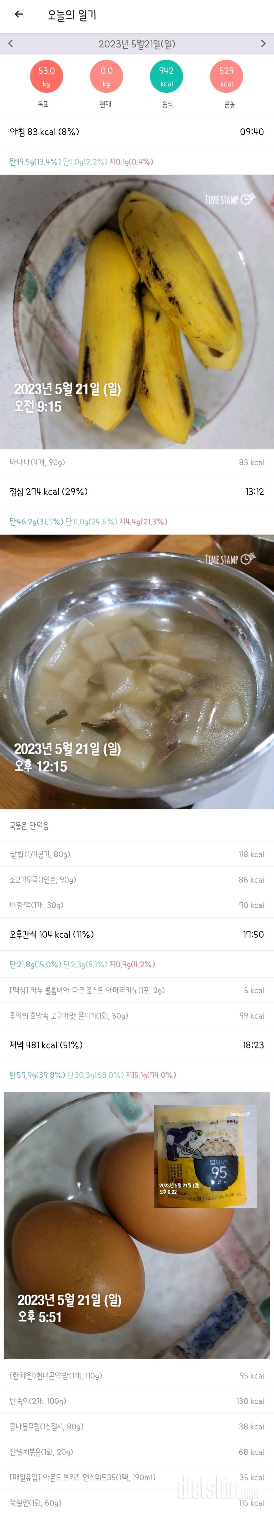 [다신 19기]  21일차 식단+운동인증